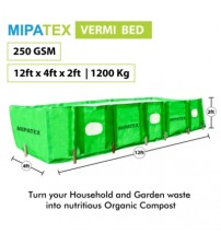 Mipatex HDPE Organic Vermi Compost Maker Bed 250 GSM 12ft x 4ft x 2ft (Green)